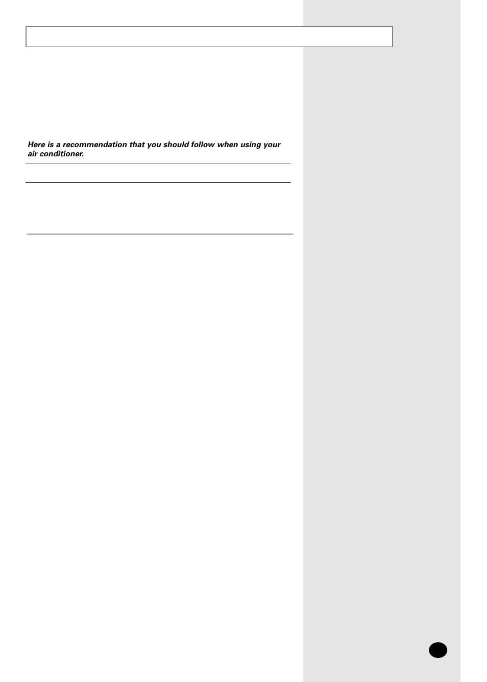 Operating recommendations | Samsung AMF09C2E User Manual | Page 19 / 24