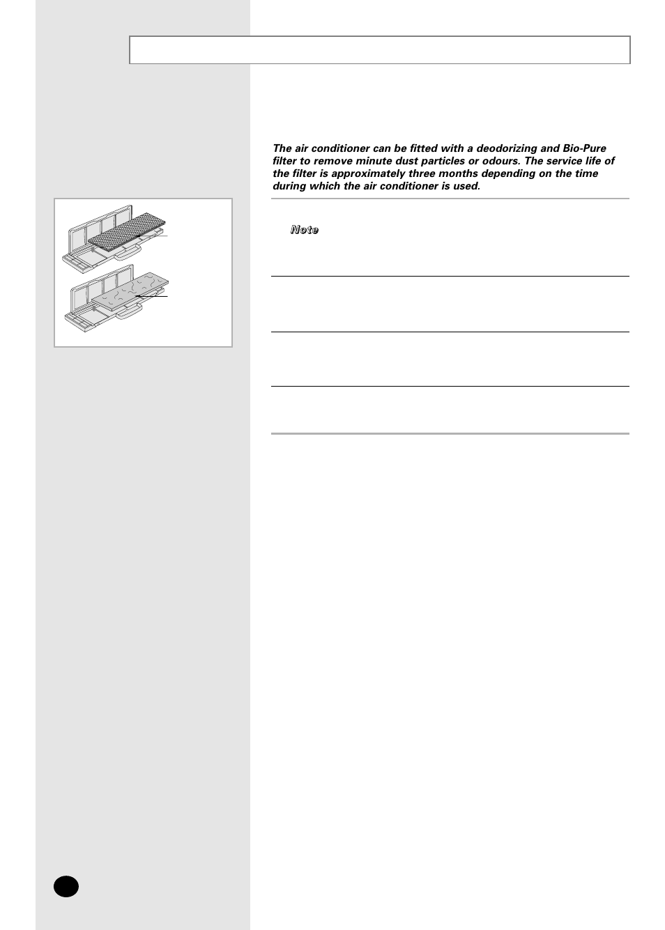 Installing a filter (option) | Samsung AMF09C2E User Manual | Page 22 / 24