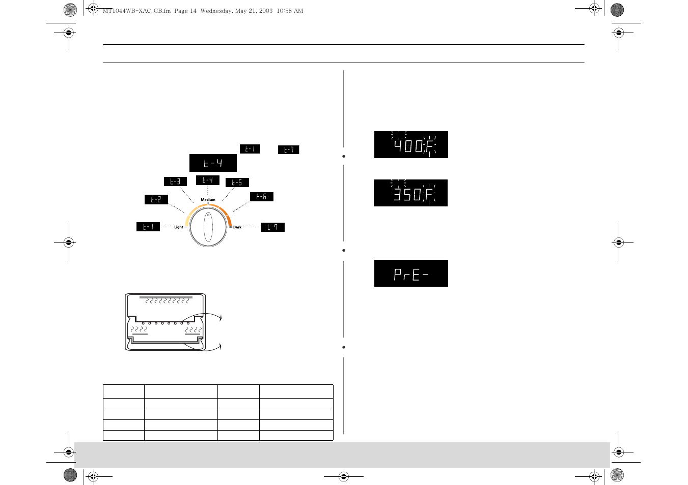 Toaste, Preheat, Operation | Toaster | Samsung MT1044CB User Manual | Page 14 / 36