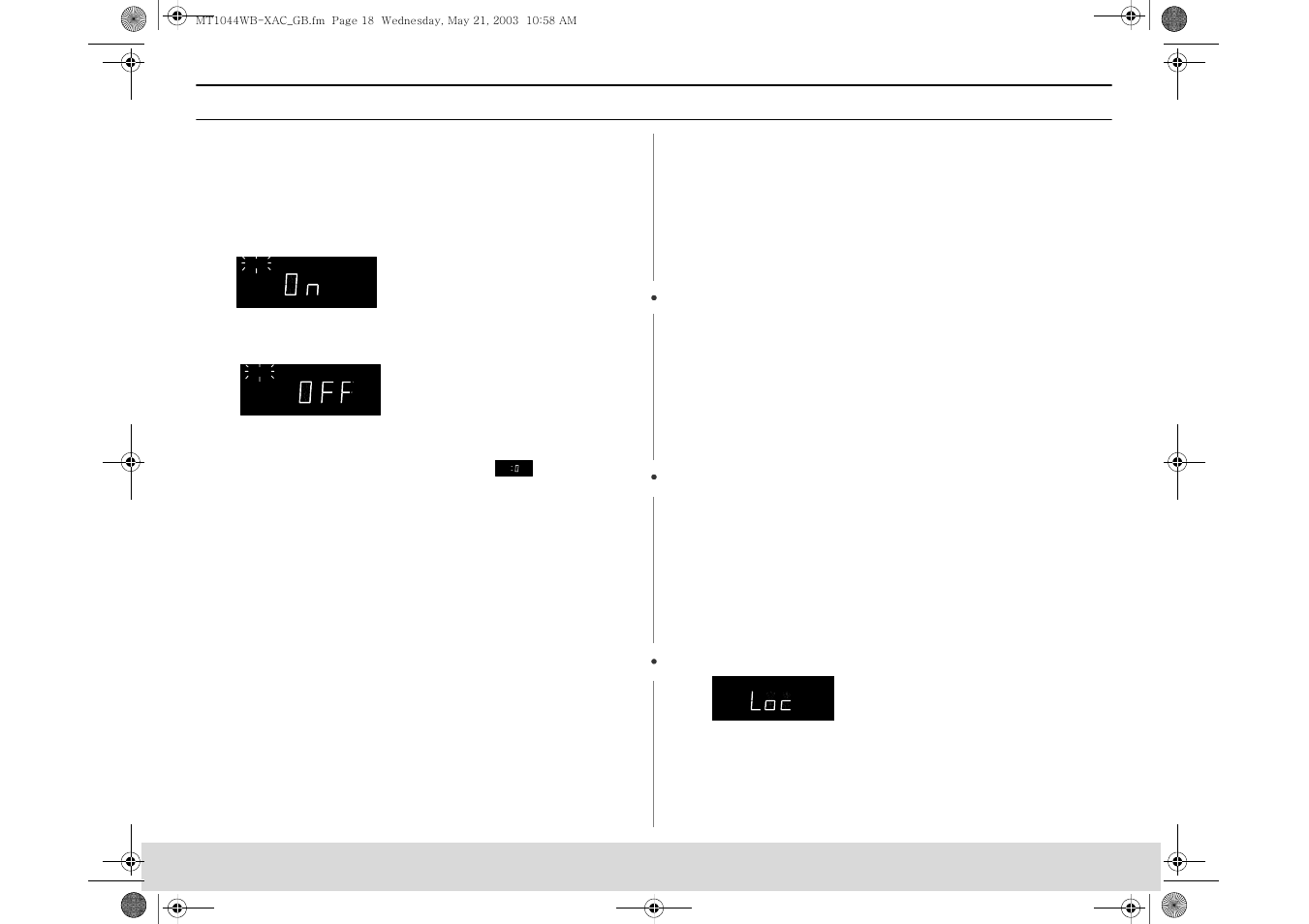 Switching the beep sound on/off, Using the more/less buttons, Using the easy clean button | Demonstration mode, Setting the child protection lock, Operation | Samsung MT1044CB User Manual | Page 18 / 36