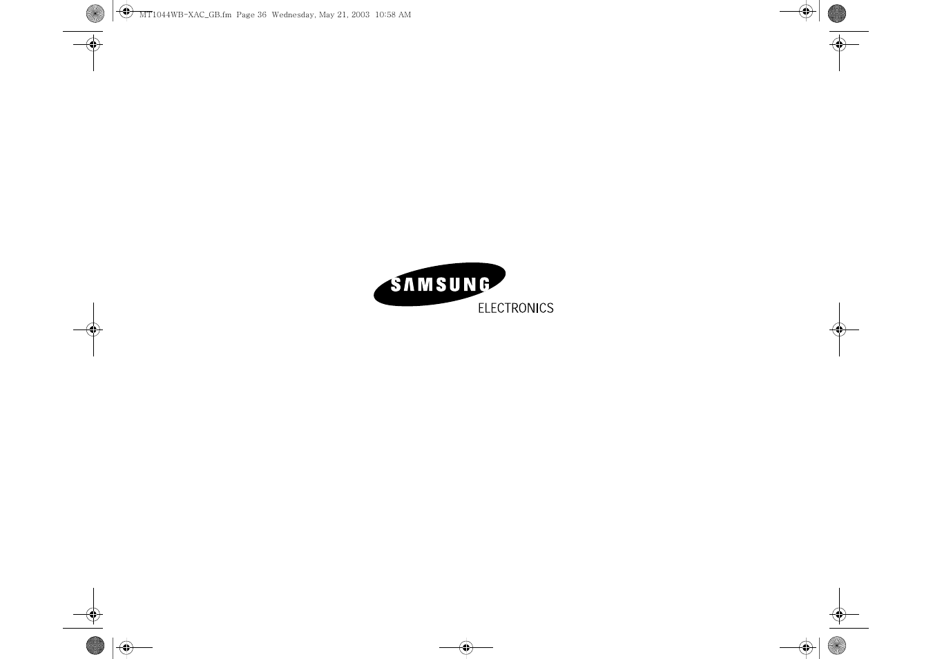 Samsung MT1044CB User Manual | Page 36 / 36