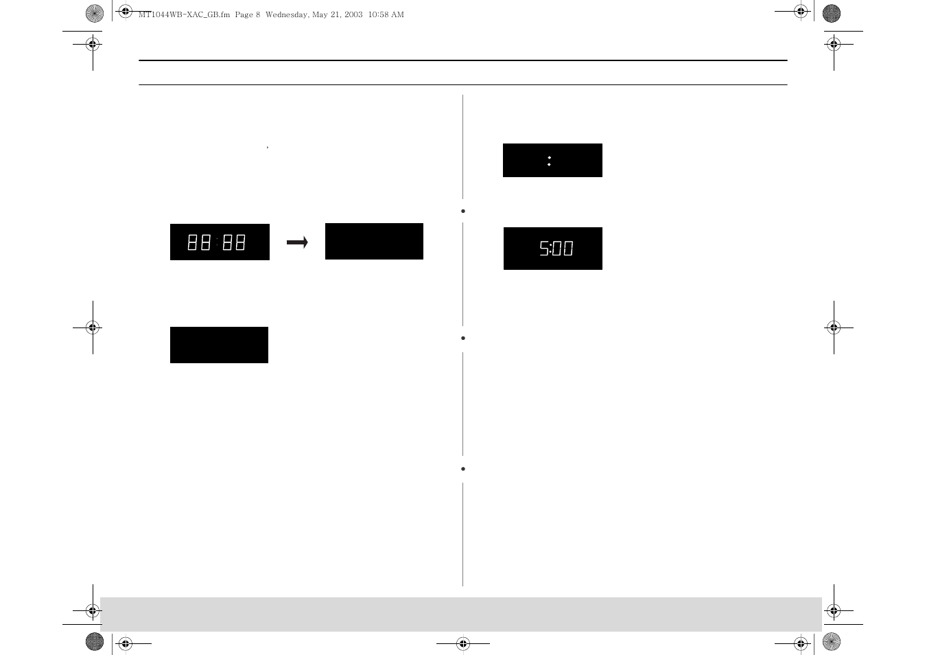 Operation, Selecting the display weight, Setting the clock | Samsung MT1044CB User Manual | Page 8 / 36