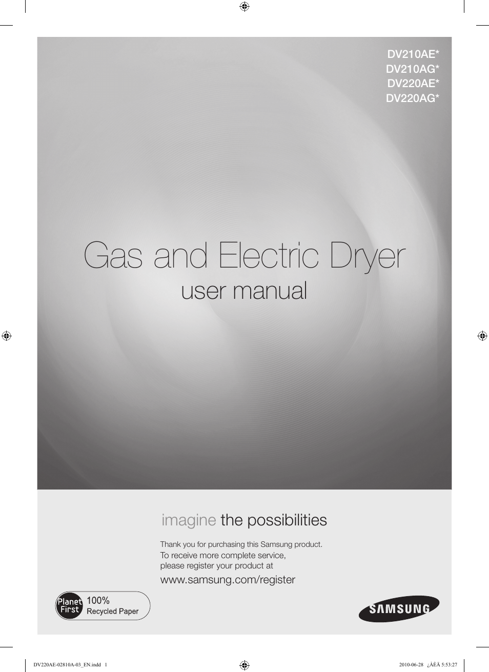 Samsung DV220AG* User Manual | 68 pages