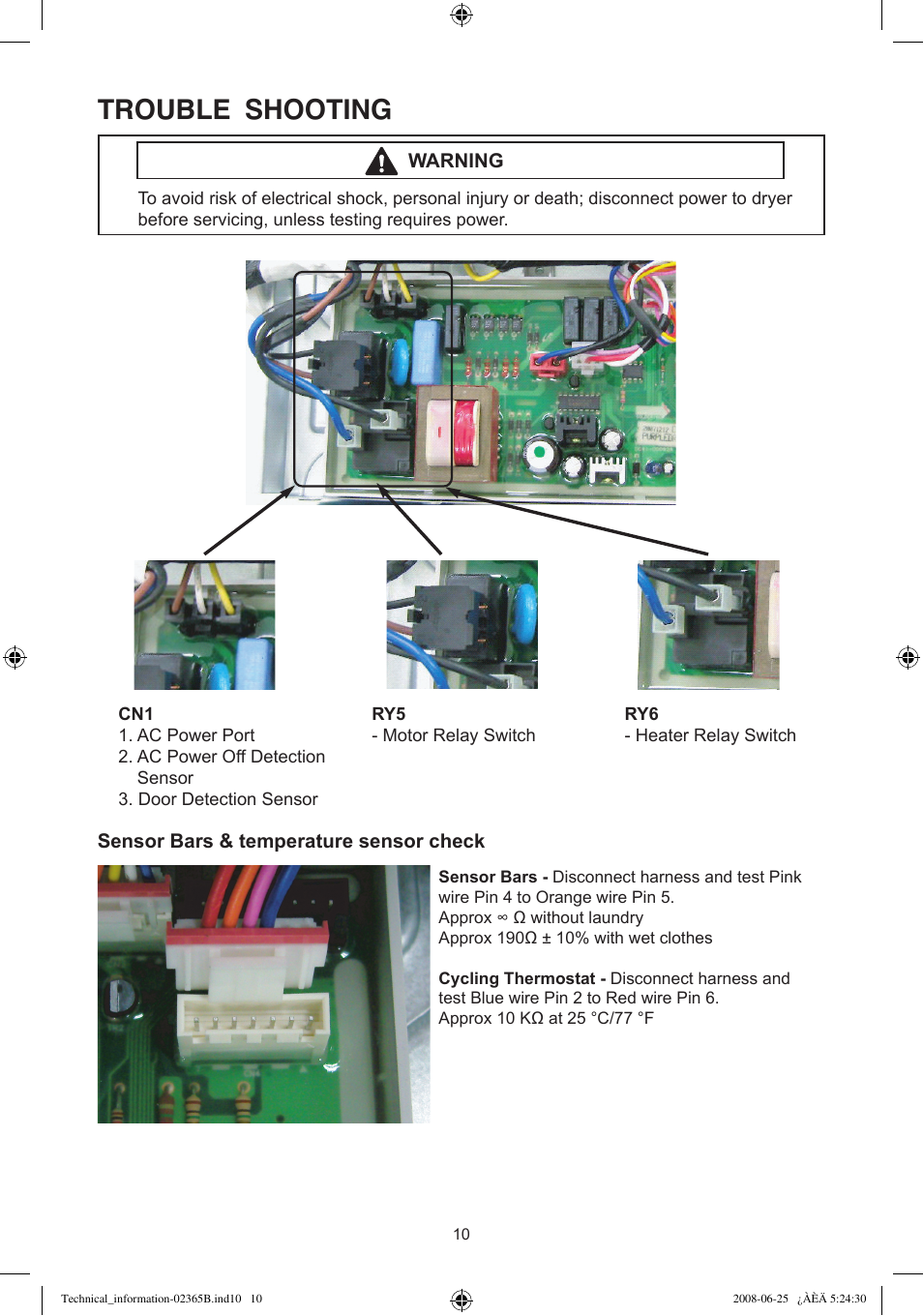Trouble shooting | Samsung DV438. User Manual | Page 10 / 12