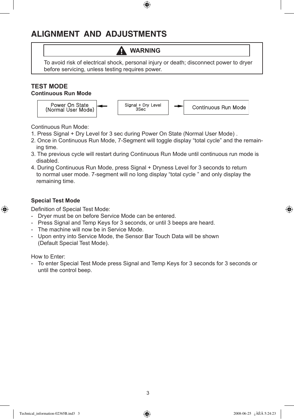 Alignment and adjustments | Samsung DV438. User Manual | Page 3 / 12