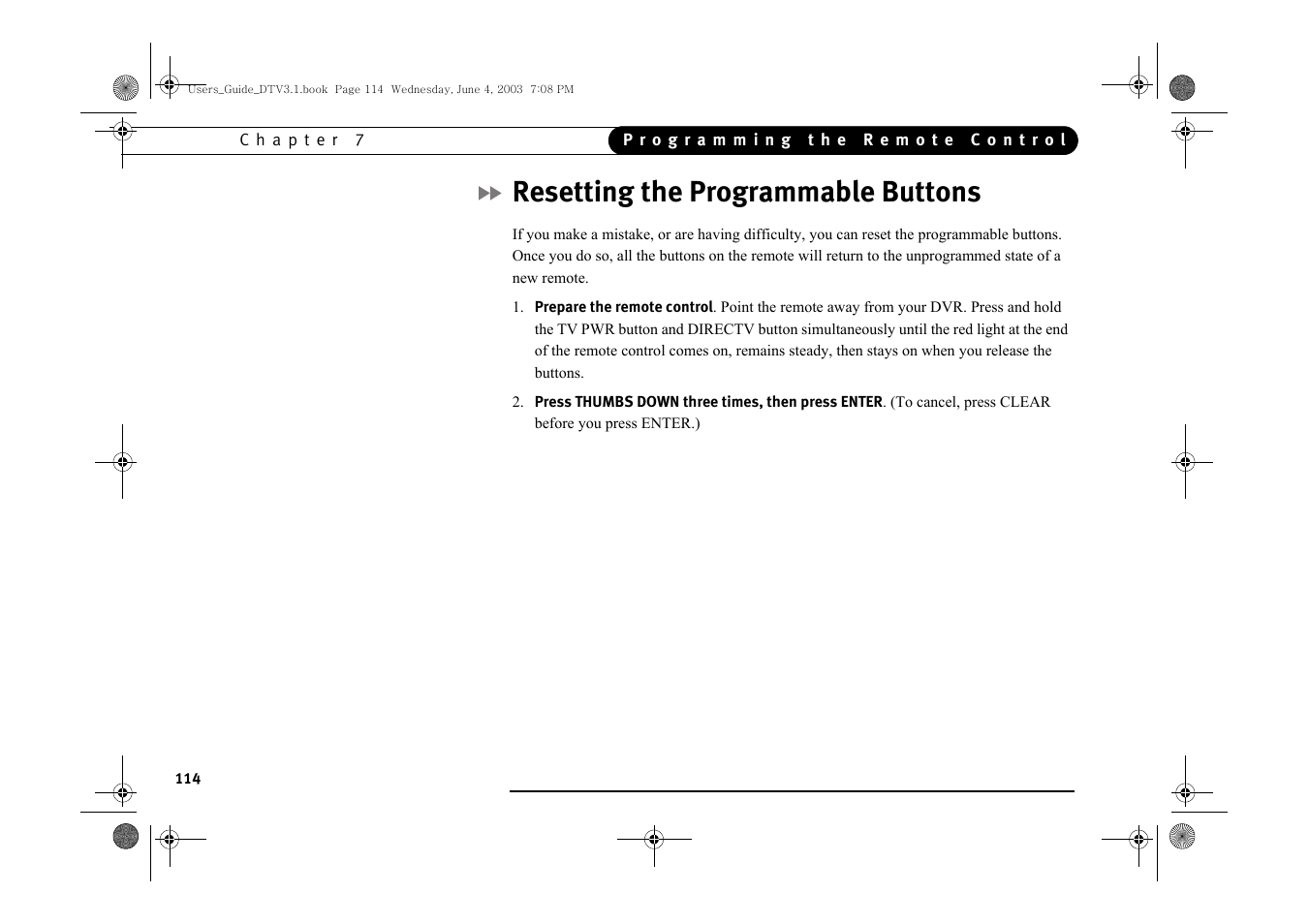 Resetting the programmable buttons | Samsung SIR-S4080R User Manual | Page 123 / 175