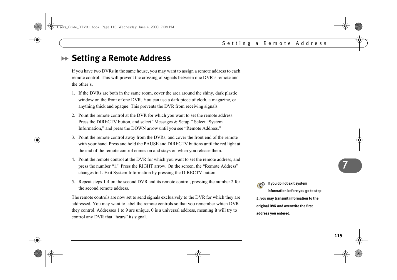 Setting a remote address | Samsung SIR-S4080R User Manual | Page 124 / 175