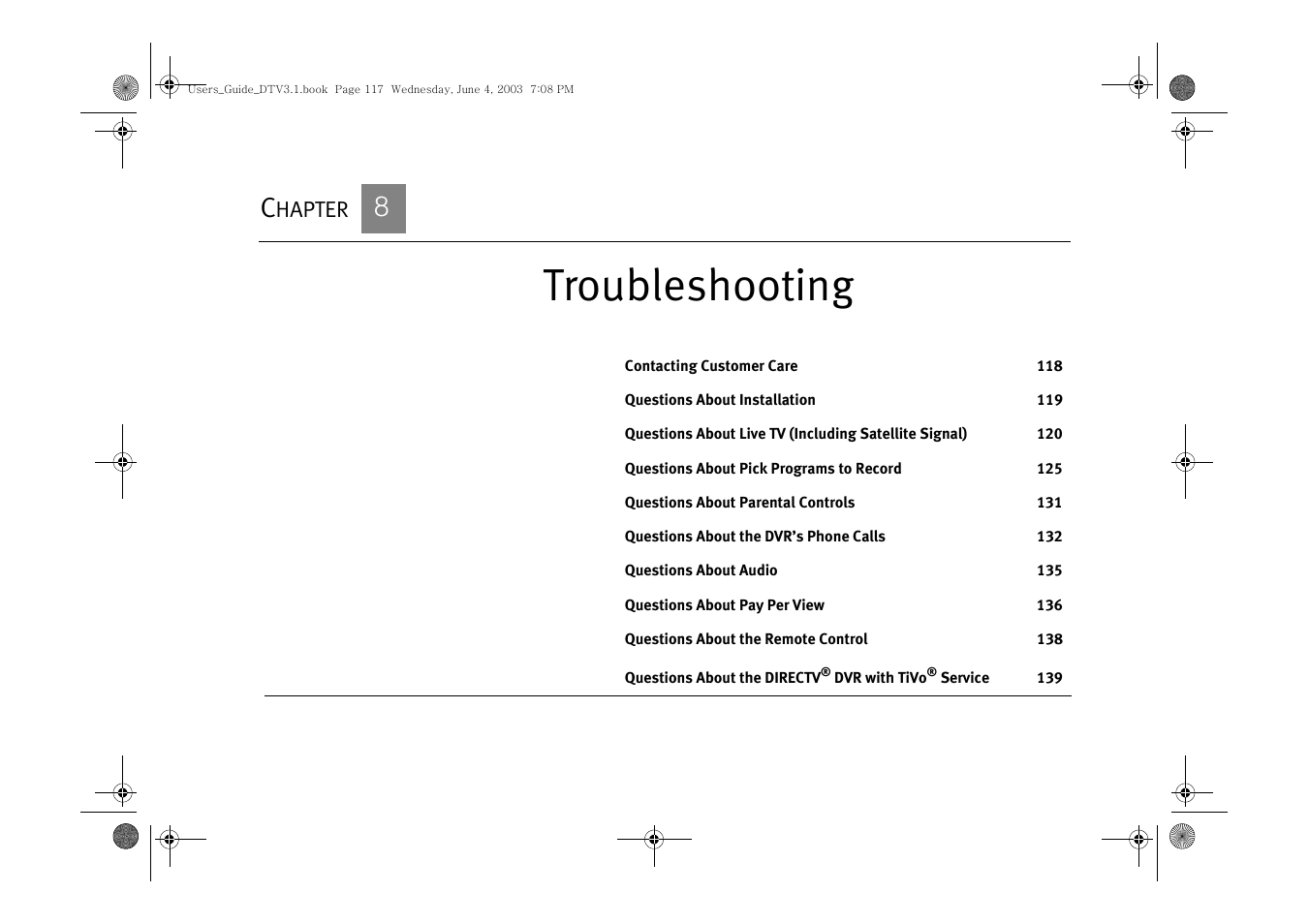 Chapter 8 troubleshooting, Troubleshooting, Hapter | Samsung SIR-S4080R User Manual | Page 126 / 175