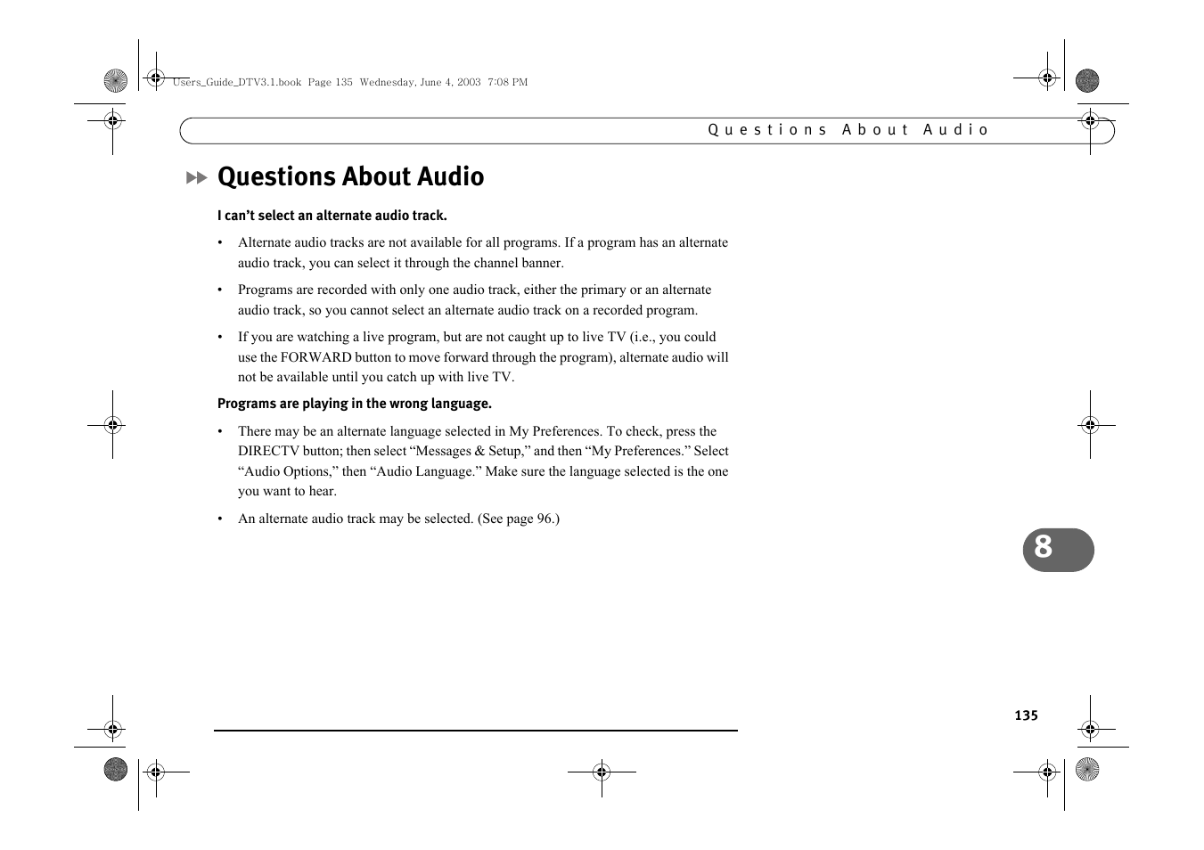 Questions about audio | Samsung SIR-S4080R User Manual | Page 144 / 175
