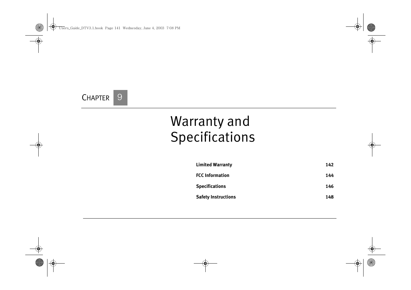 Chapter 9 warranty and specifications, Warranty and specifications | Samsung SIR-S4080R User Manual | Page 150 / 175