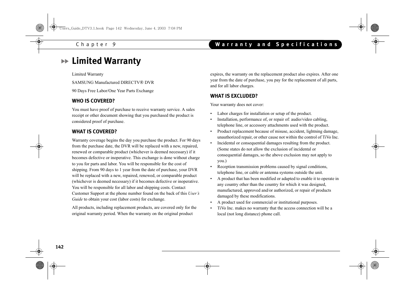 Limited warranty | Samsung SIR-S4080R User Manual | Page 151 / 175