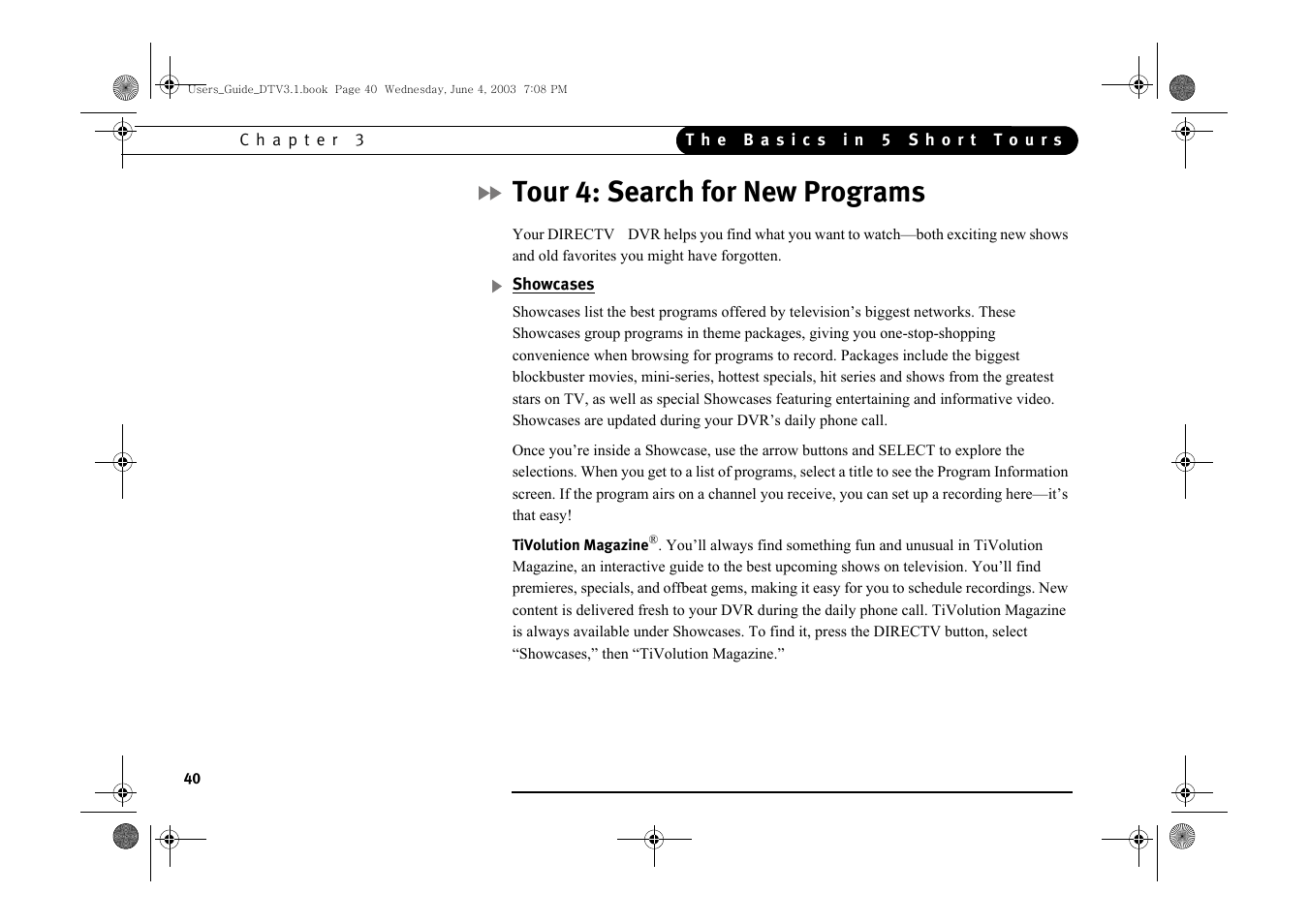 Tour 4: search for new programs | Samsung SIR-S4080R User Manual | Page 49 / 175