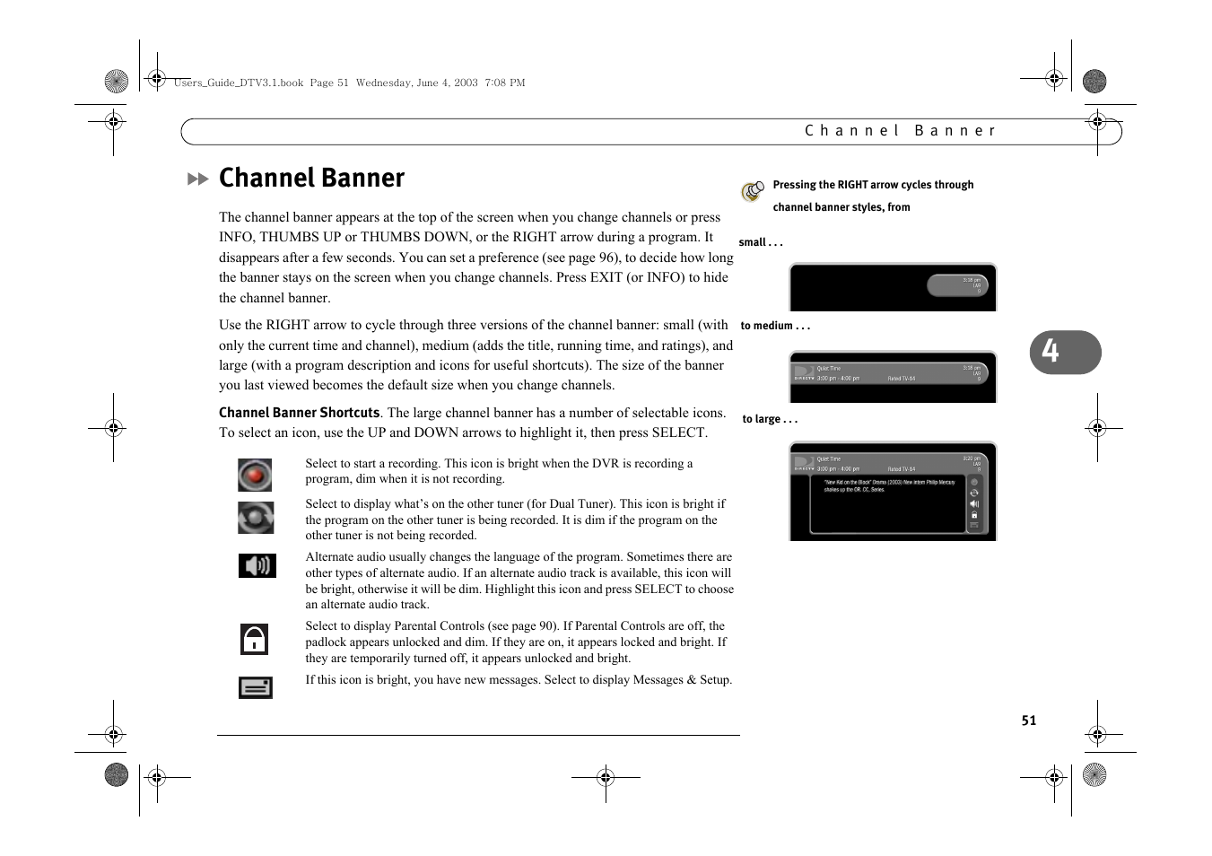 Channel banner | Samsung SIR-S4080R User Manual | Page 60 / 175
