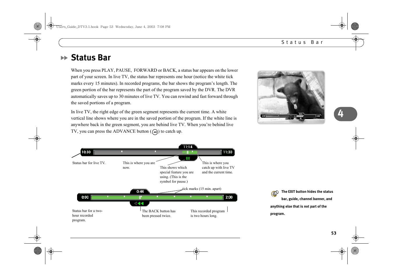 Status bar | Samsung SIR-S4080R User Manual | Page 62 / 175