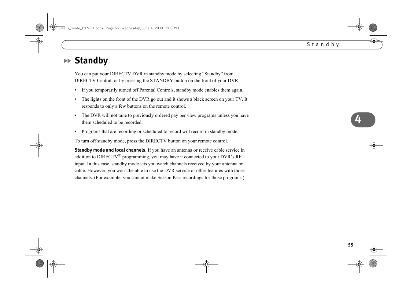 Standby | Samsung SIR-S4080R User Manual | Page 64 / 175