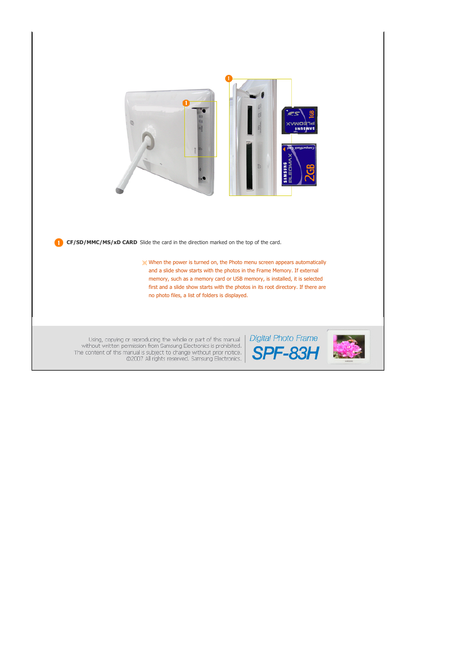 Using | Samsung SPF-83H User Manual | Page 14 / 27
