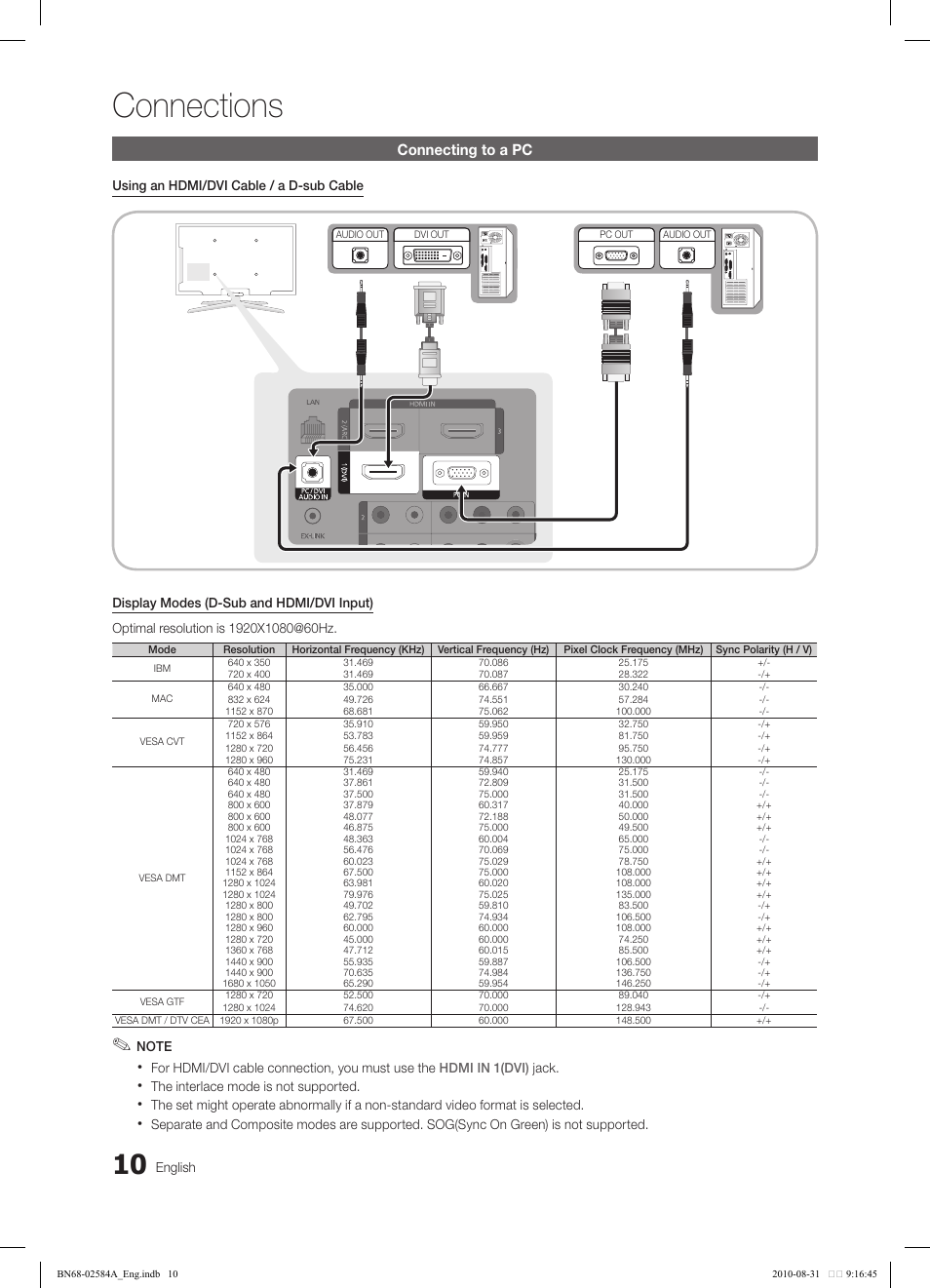 Connections, Connecting to a pc | Samsung 750 User Manual | Page 10 / 184