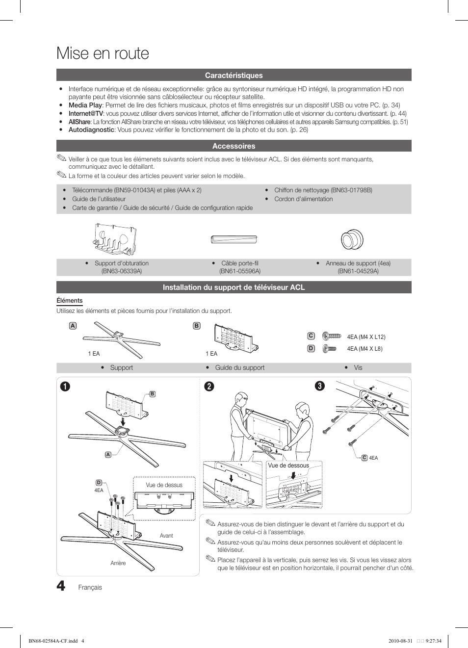 Mise en route | Samsung 750 User Manual | Page 126 / 184