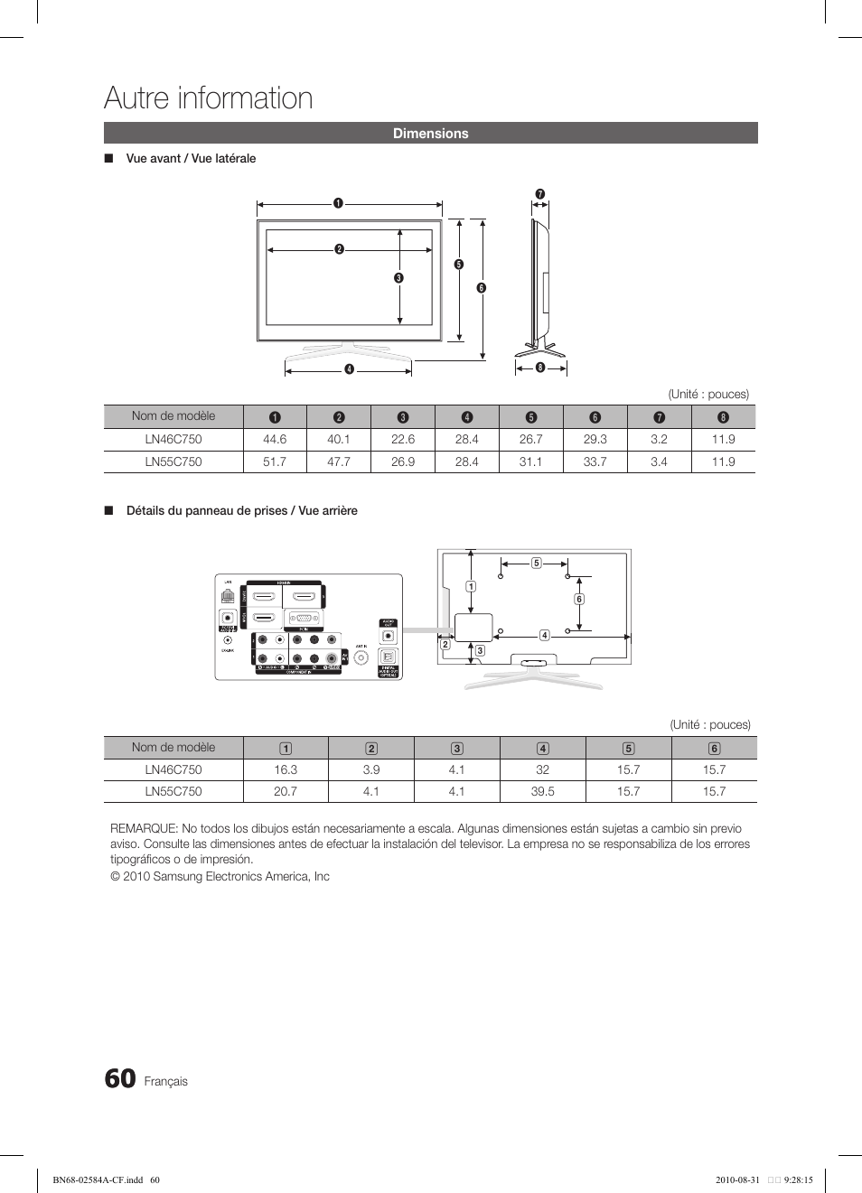 Autre information | Samsung 750 User Manual | Page 182 / 184