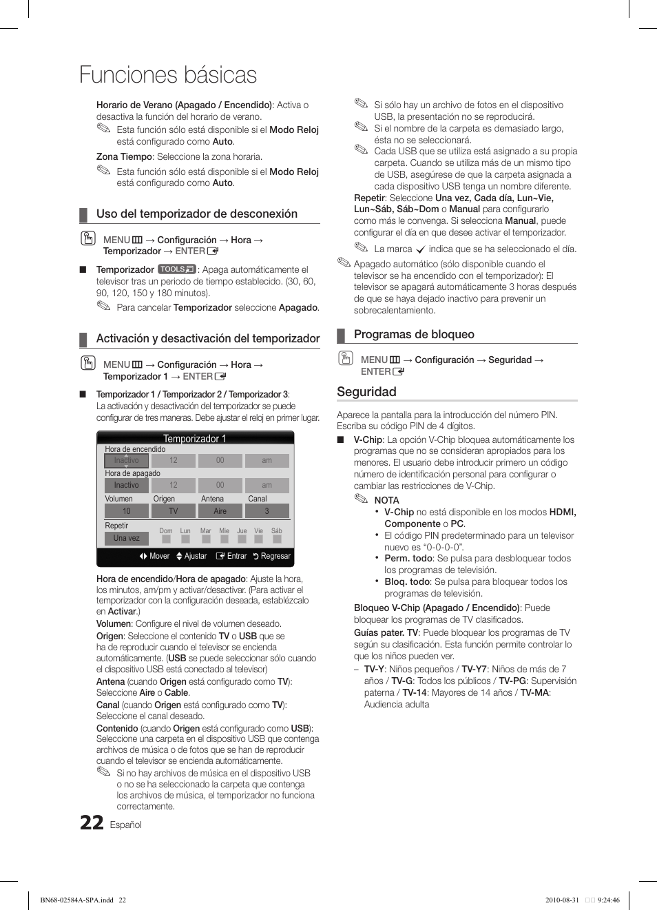 Funciones básicas, Seguridad | Samsung 750 User Manual | Page 82 / 184