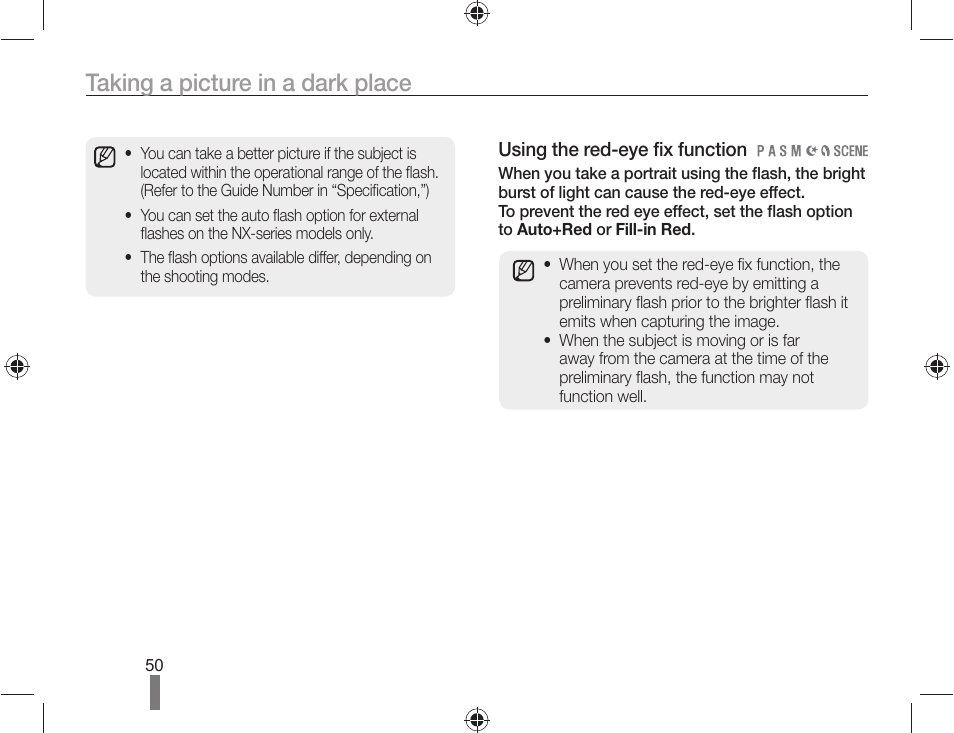 Taking a picture in a dark place | Samsung AD68-04519A User Manual | Page 50 / 100