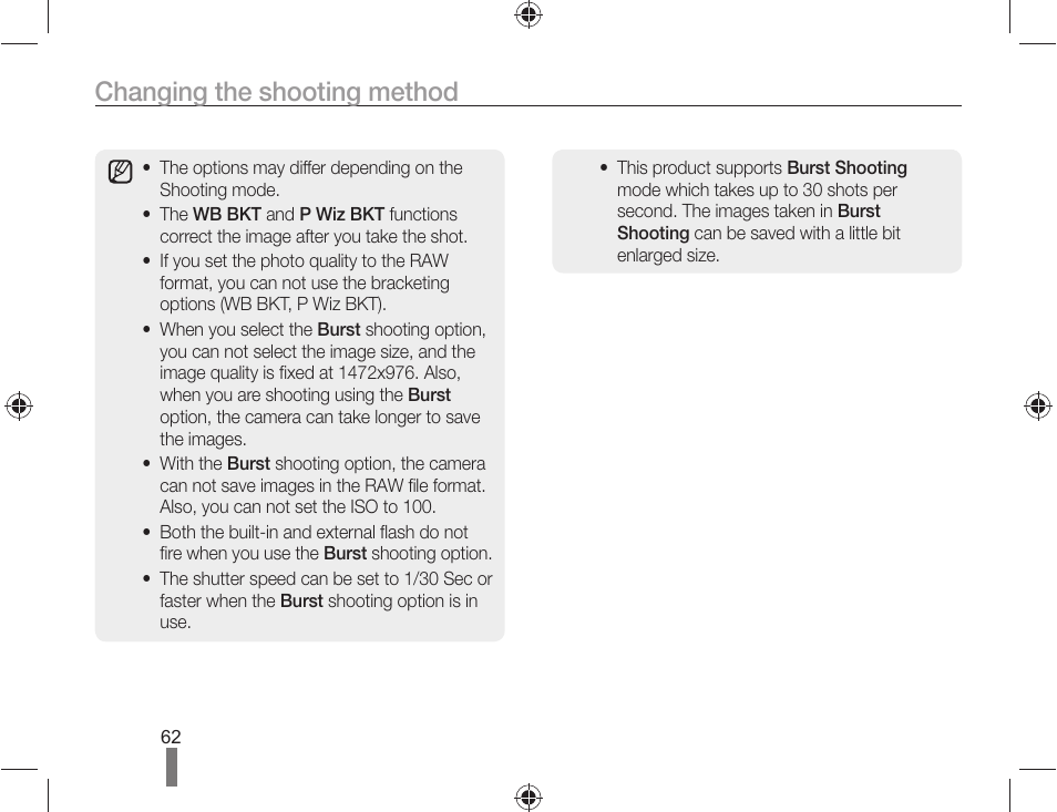 Changing the shooting method | Samsung AD68-04519A User Manual | Page 62 / 100