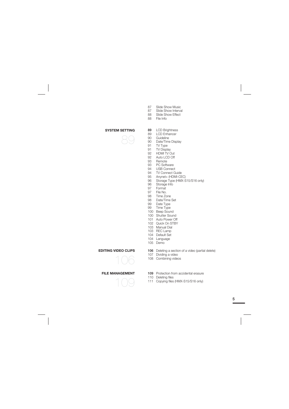 Samsung HMX-S10 User Manual | Page 15 / 165