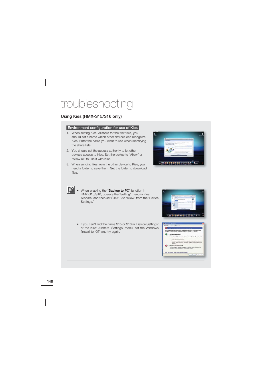 Troubleshooting | Samsung HMX-S10 User Manual | Page 158 / 165