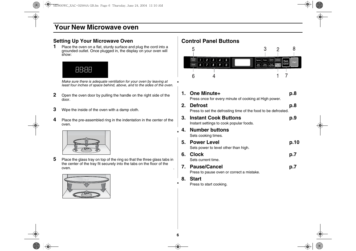 Your new microwave oven | Samsung MD800 User Manual | Page 6 / 20