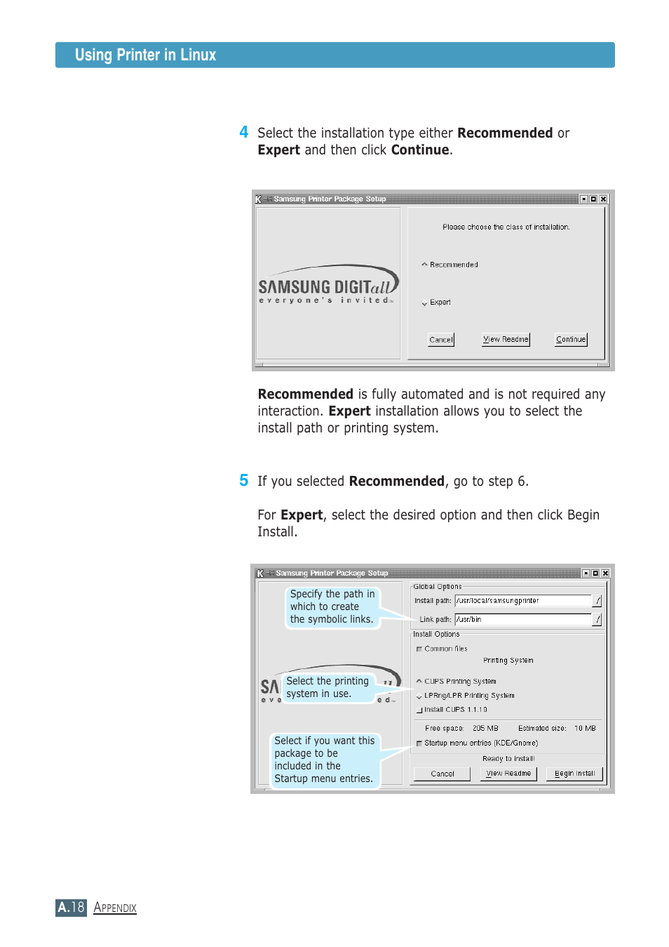 Using printer in linux 4 | Samsung ML-1430 User Manual | Page 129 / 143
