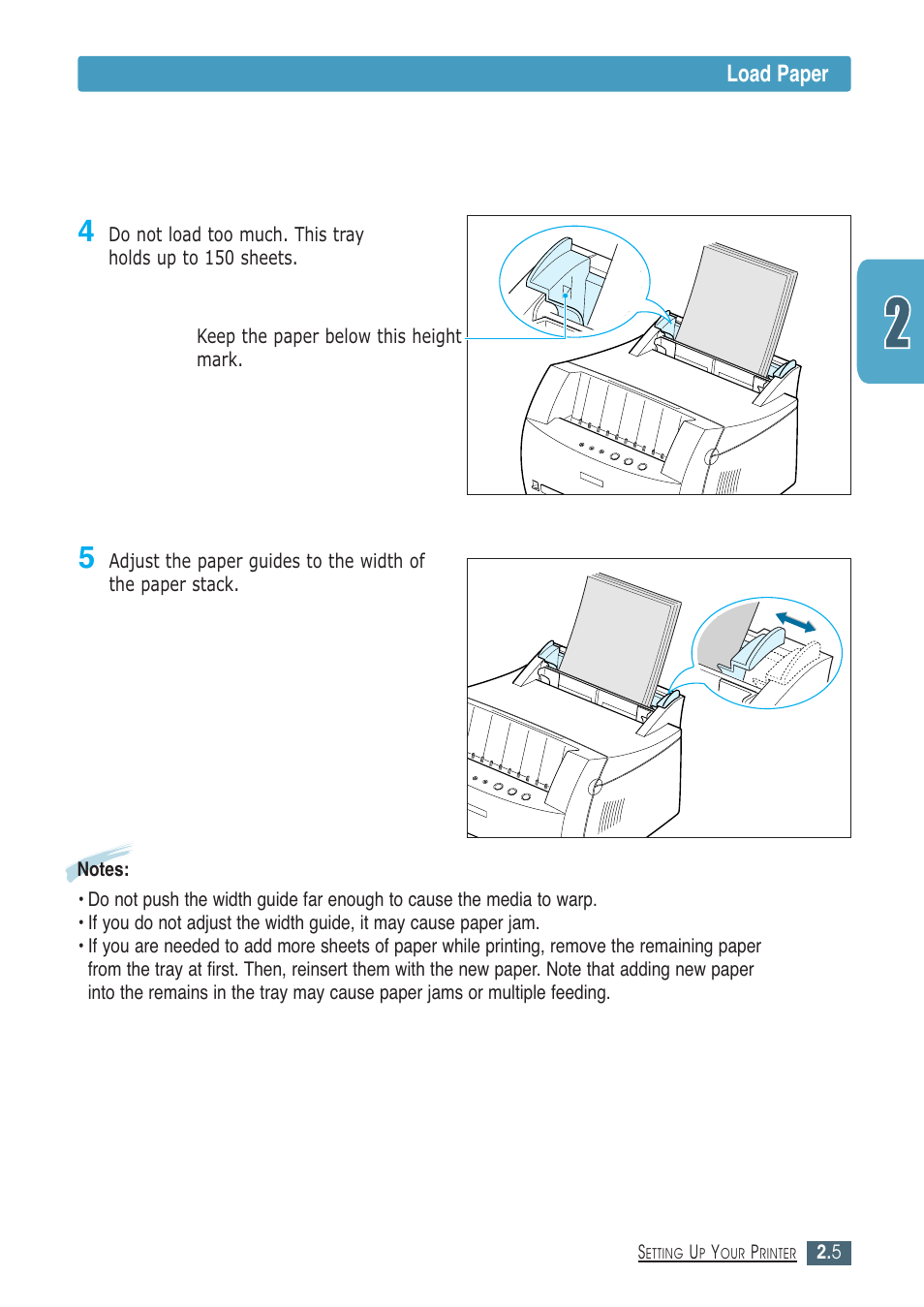 Load paper | Samsung ML-1430 User Manual | Page 20 / 143