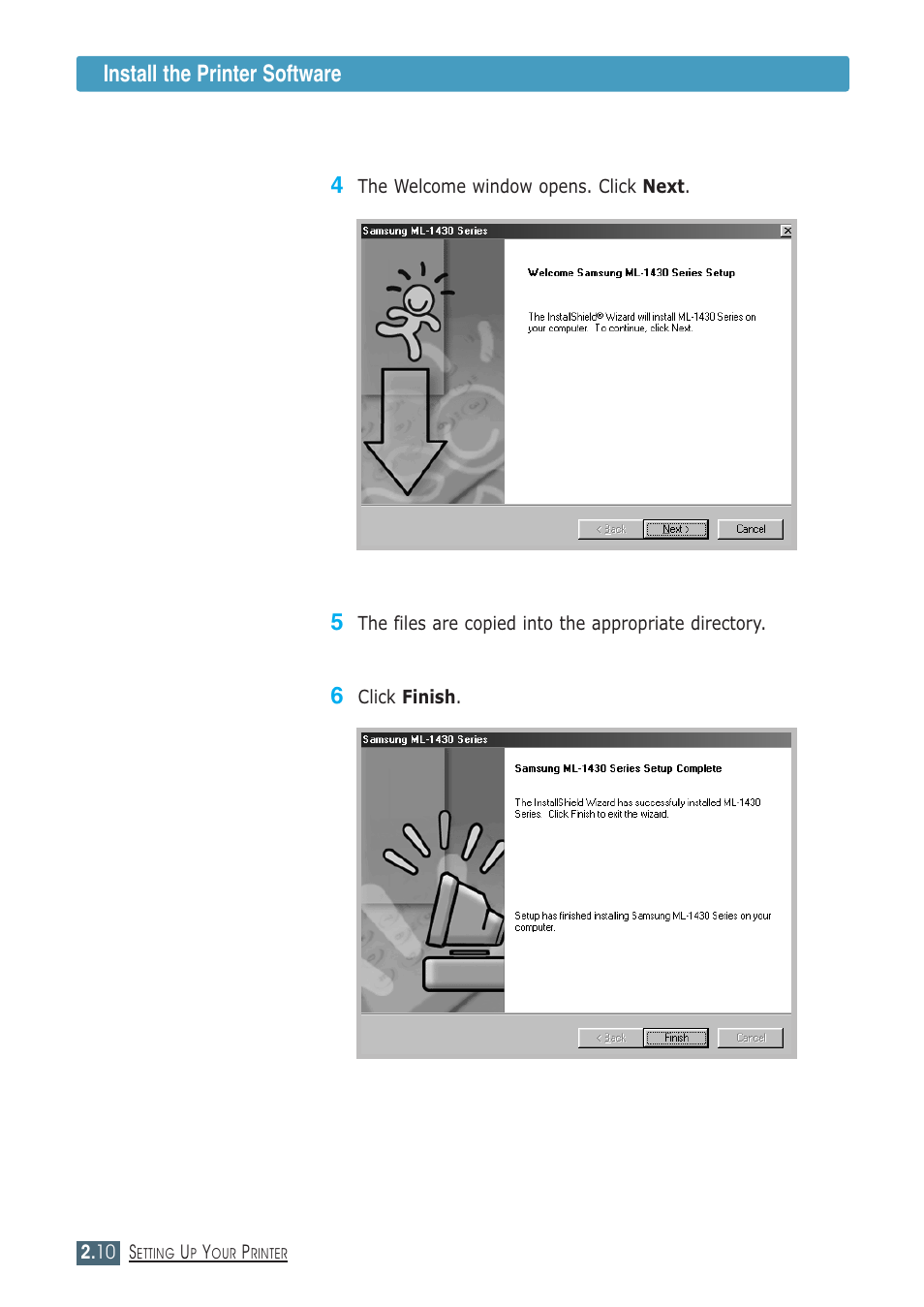 Install the printer software | Samsung ML-1430 User Manual | Page 25 / 143