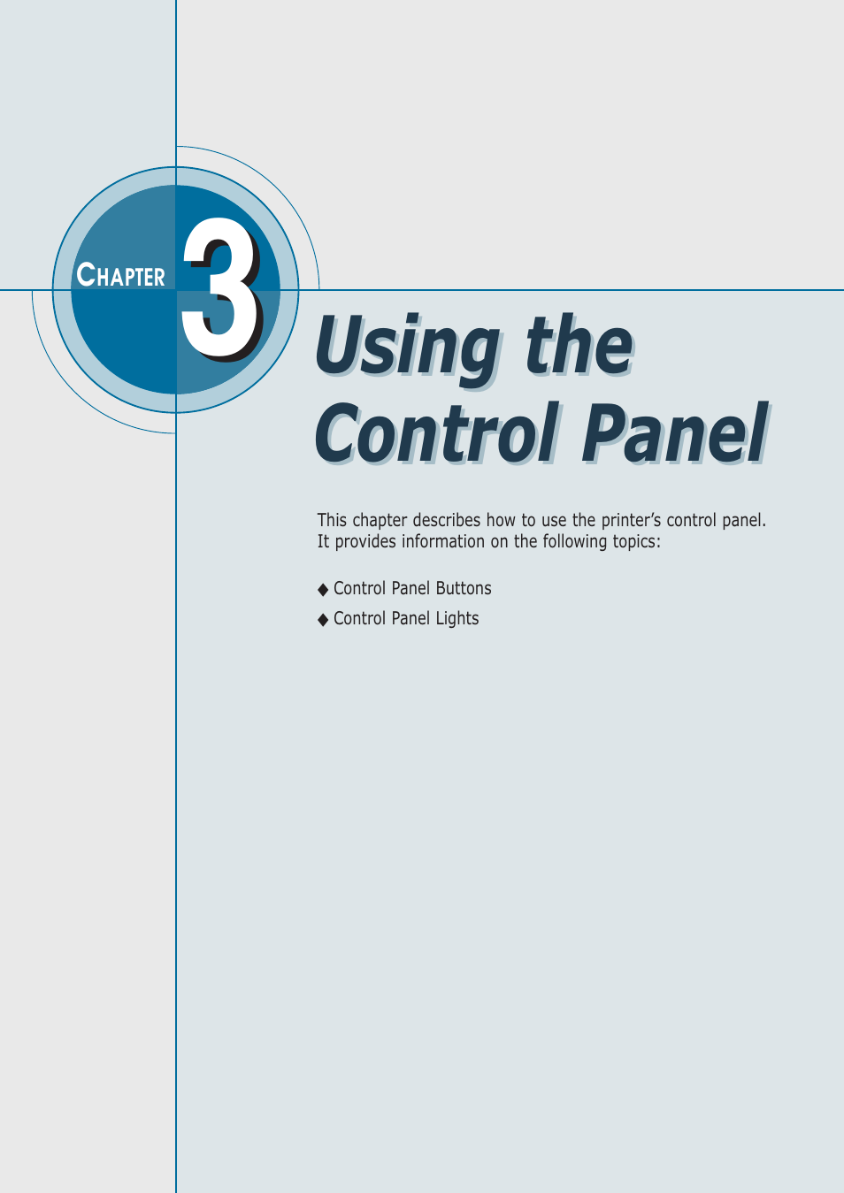 Chapter 3 using the control panel, Using control panel | Samsung ML-1430 User Manual | Page 35 / 143