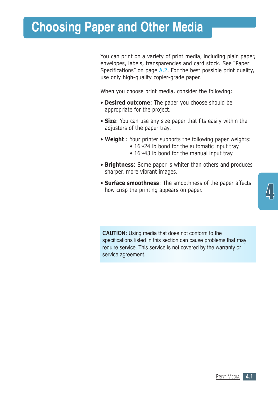 Choosing paper and other media | Samsung ML-1430 User Manual | Page 40 / 143