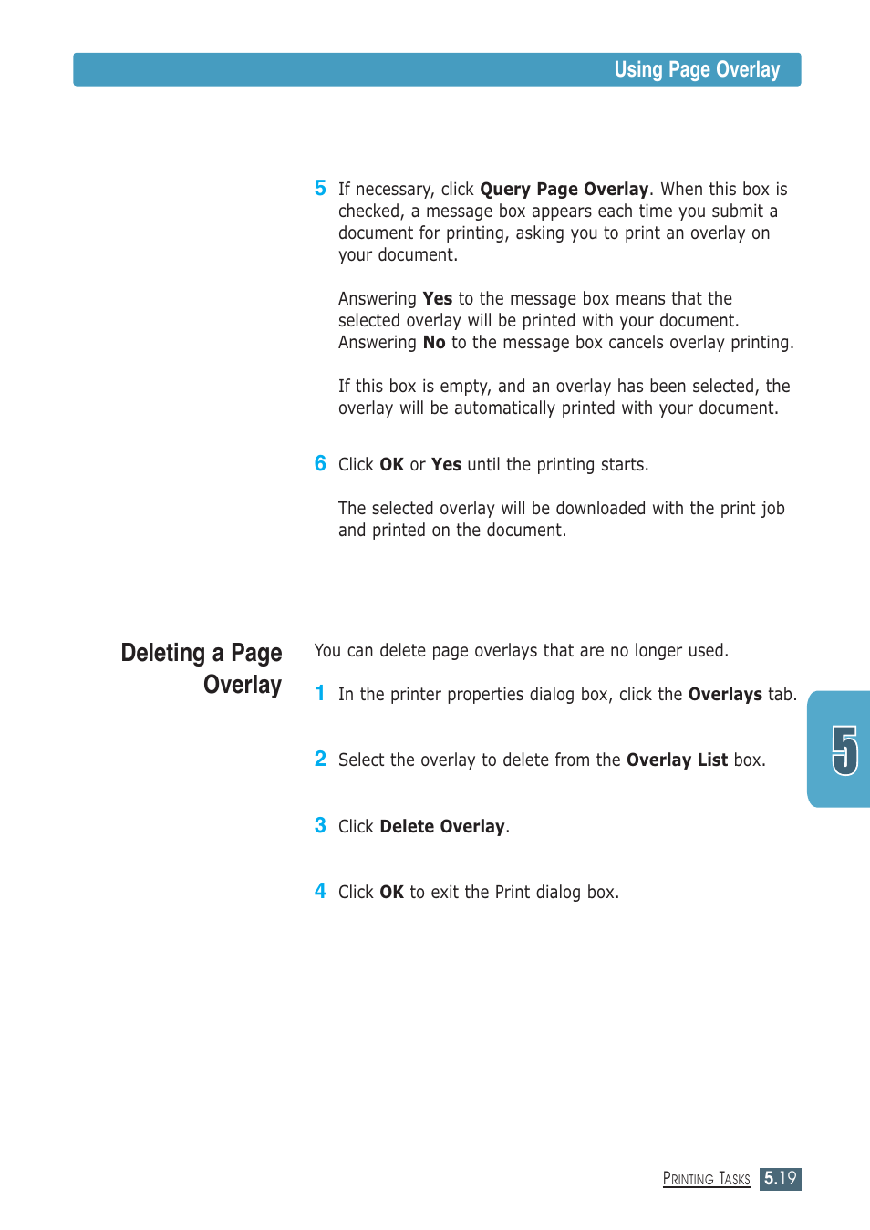 Deleting a page overlay | Samsung ML-1430 User Manual | Page 72 / 143