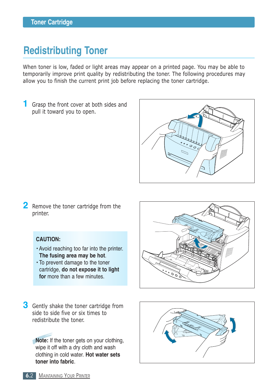Redistributing toner | Samsung ML-1430 User Manual | Page 81 / 143