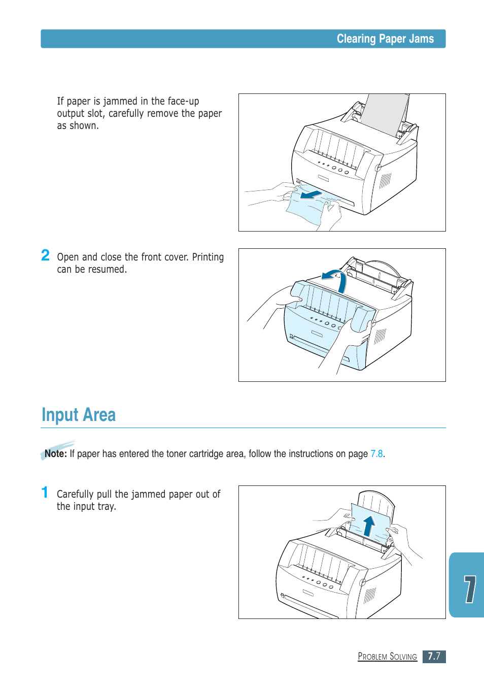 Input area | Samsung ML-1430 User Manual | Page 92 / 143