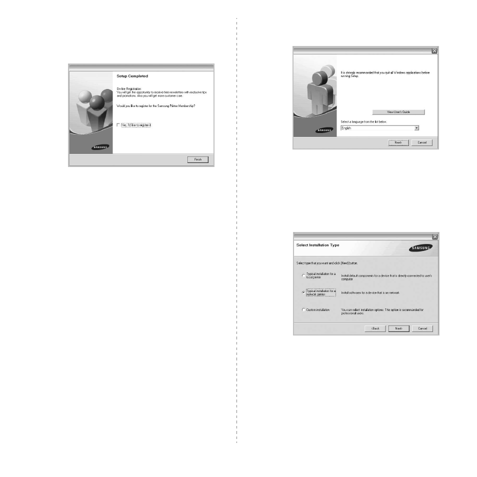 Installing software for network printing | Samsung SCX-6322DN User Manual | Page 110 / 148