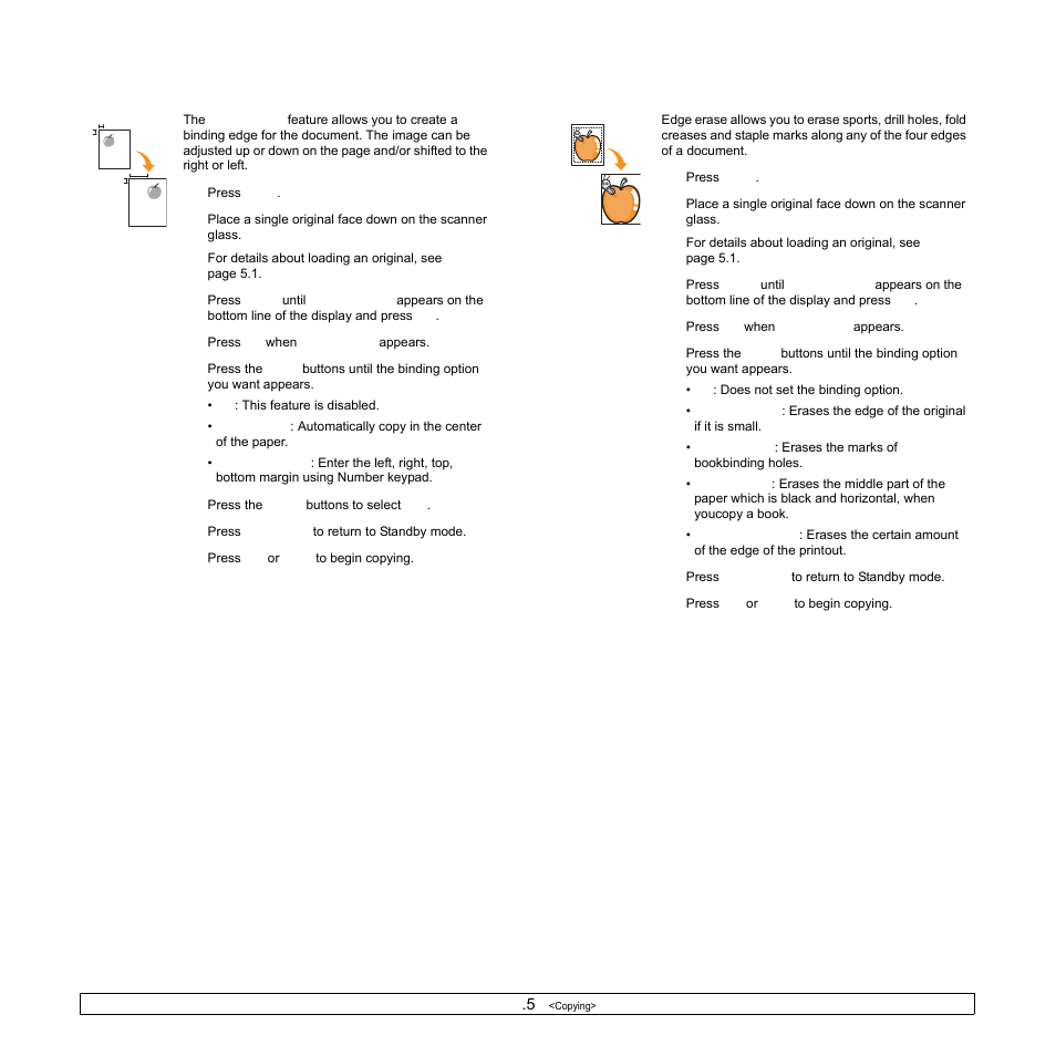 Margin shift, Edge erase | Samsung SCX-6322DN User Manual | Page 40 / 148