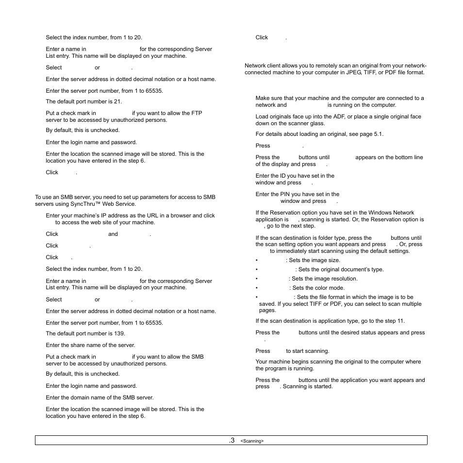 Scanning to a network client | Samsung SCX-6322DN User Manual | Page 46 / 148