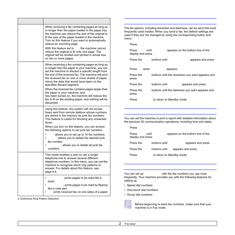 Changing the default document settings, Printing sent fax report automatically, Setting up phone book | Samsung SCX-6322DN User Manual | Page 62 / 148