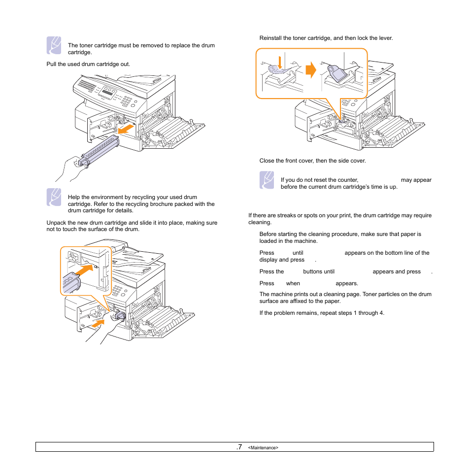 Cleaning the drum | Samsung SCX-6322DN User Manual | Page 74 / 148