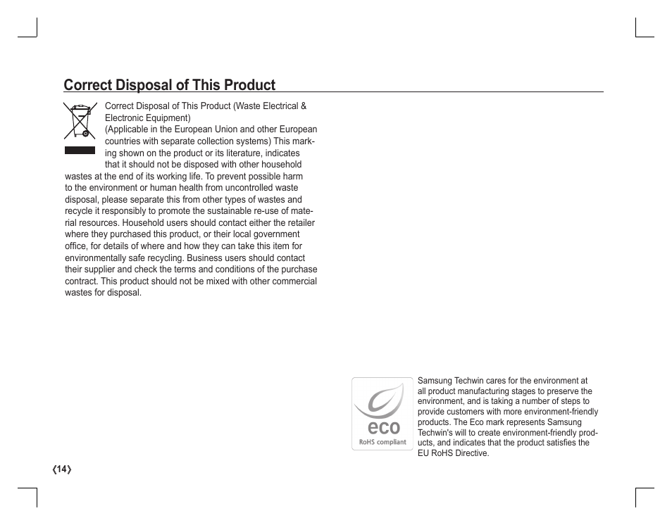 Correct disposal of this product | Samsung D860 User Manual | Page 15 / 98