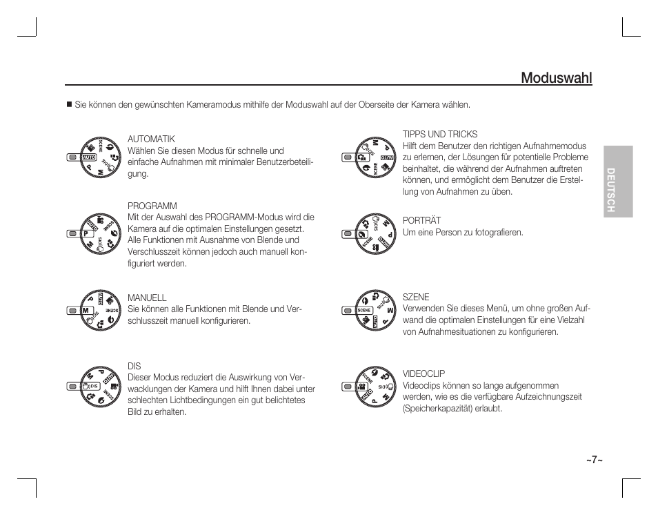 Moduswahl | Samsung D860 User Manual | Page 24 / 98