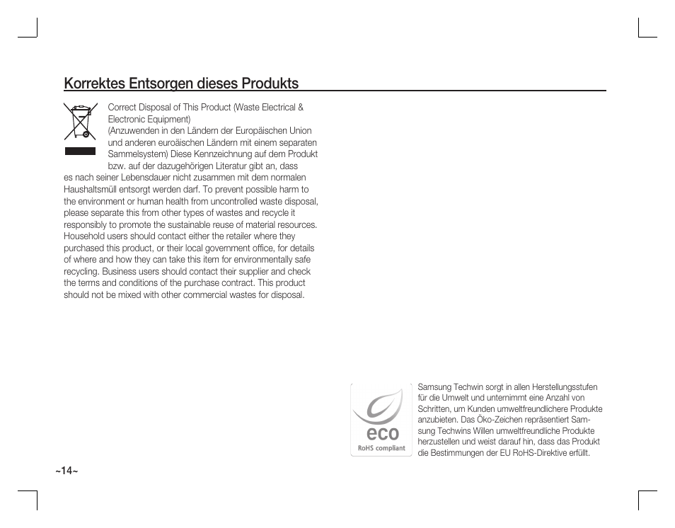 Korrektes entsorgen dieses produkts | Samsung D860 User Manual | Page 31 / 98