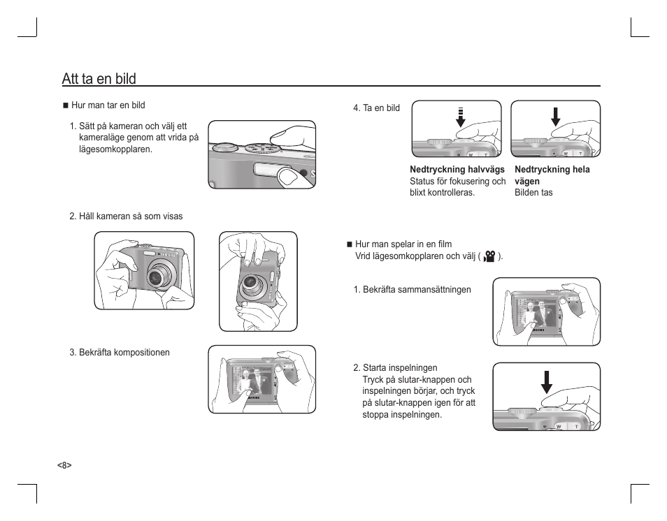 Att ta en bild | Samsung D860 User Manual | Page 57 / 98