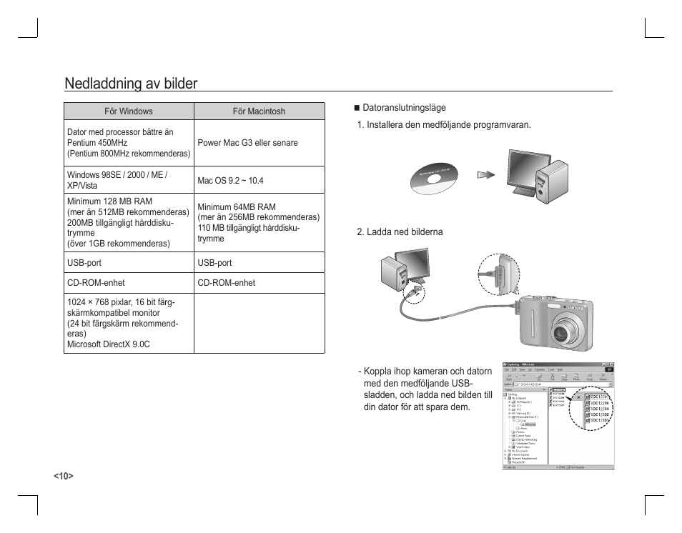 Nedladdning av bilder | Samsung D860 User Manual | Page 59 / 98