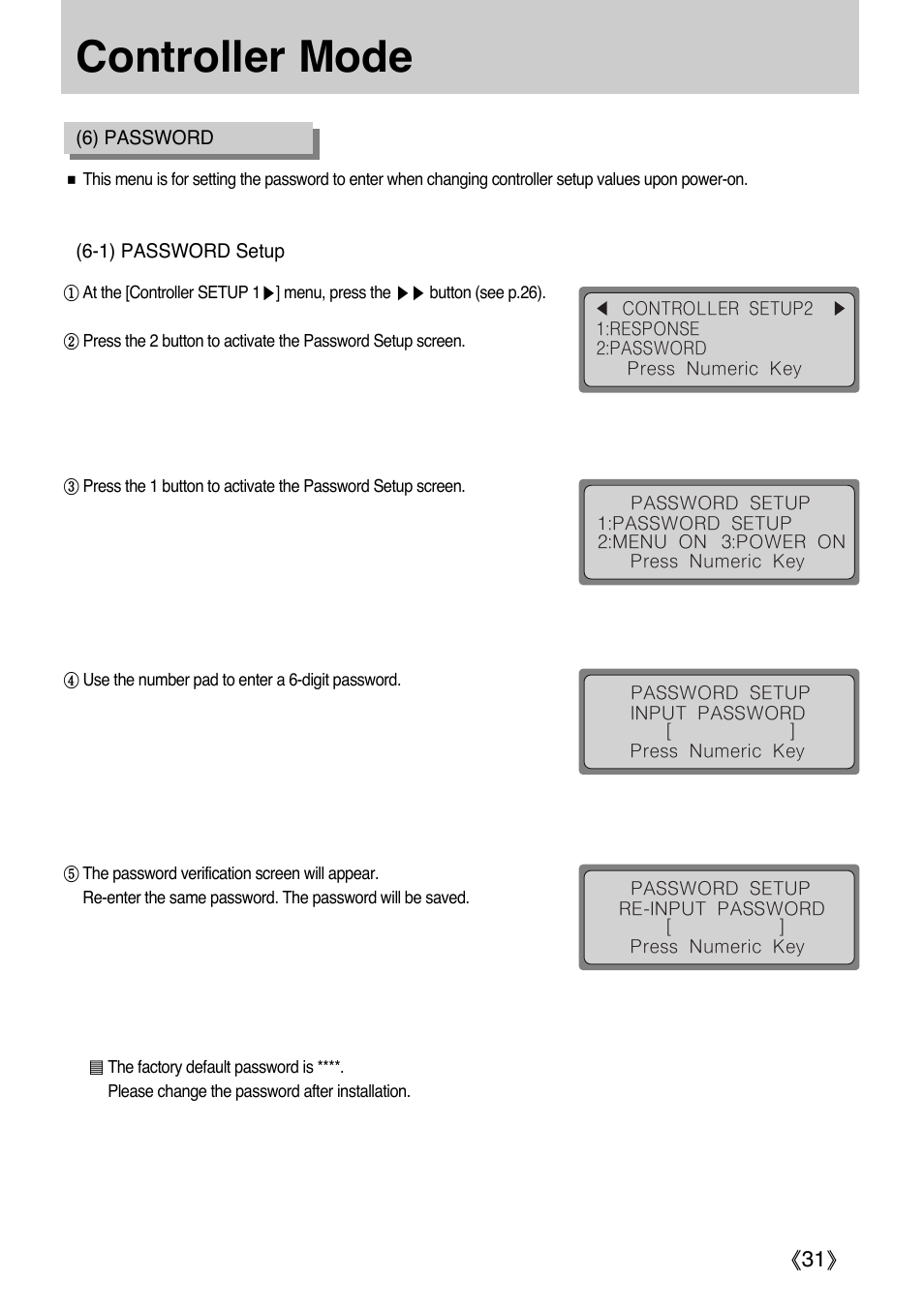 Controller mode | Samsung SCC-3000 User Manual | Page 31 / 39