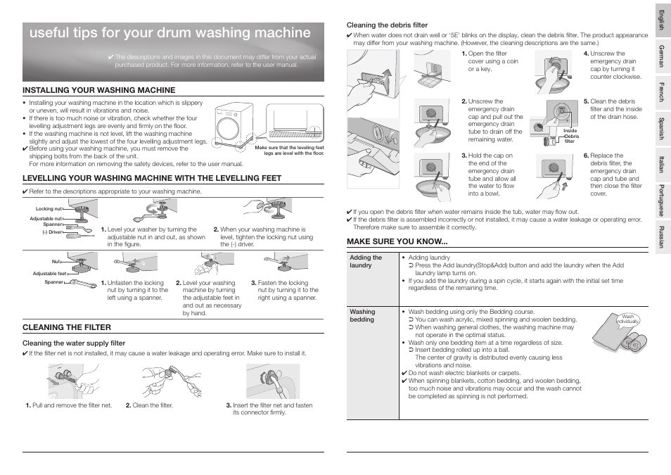 Samsung Drum Washing Machine User Manual | 14 pages