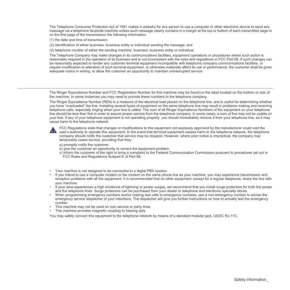 Fax branding, Ringer equivalence number | Samsung CLX-3175FN User Manual | Page 107 / 218